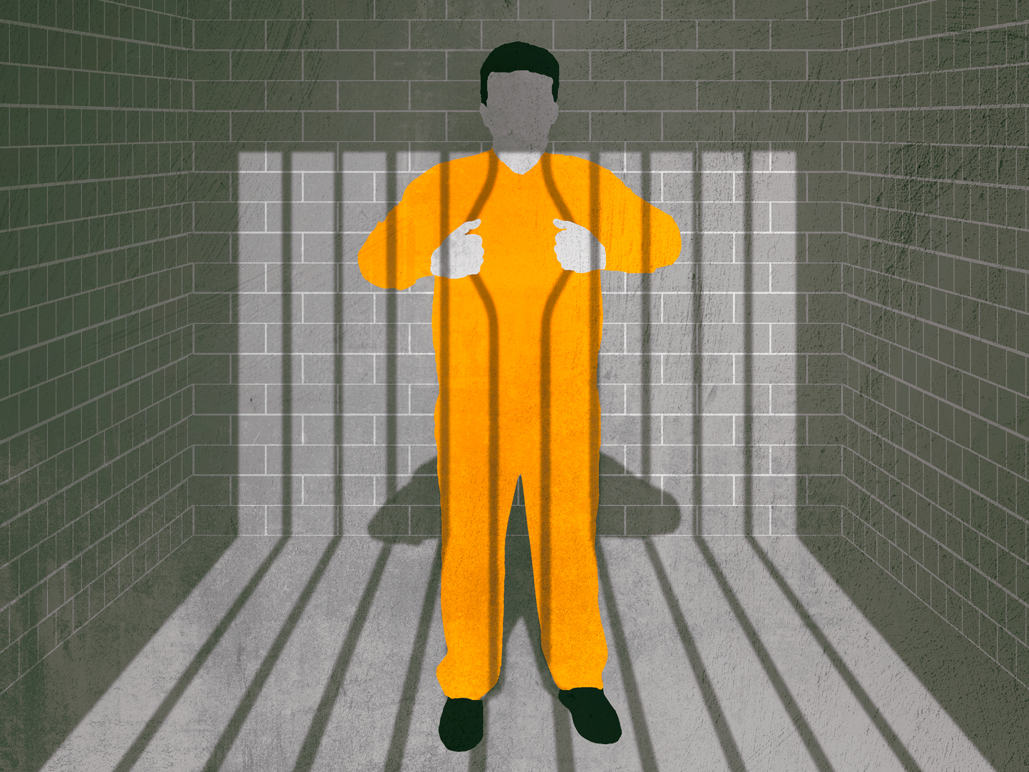 Illustration for the article “Free in Captivity” published in the winter Issue 2017 of Tricycle Magazine.
