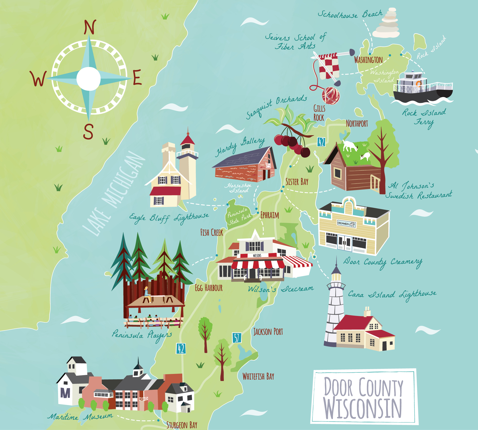 Landsend Door County Map