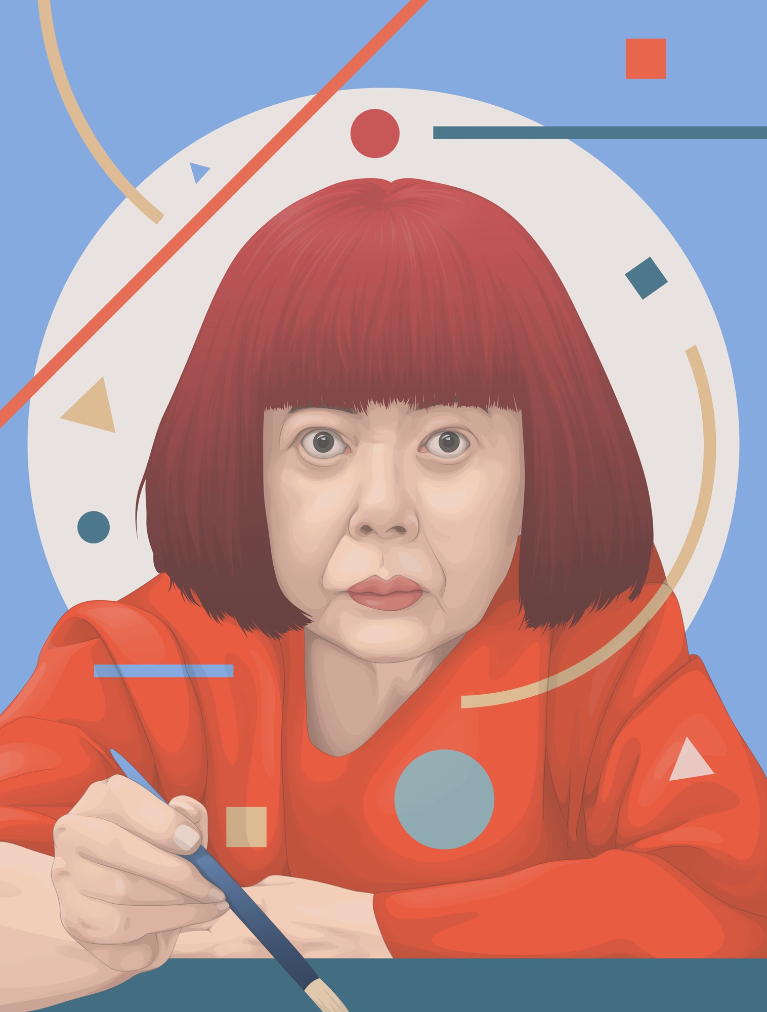 Yayoi Kusama for AAP Almanac magazine 