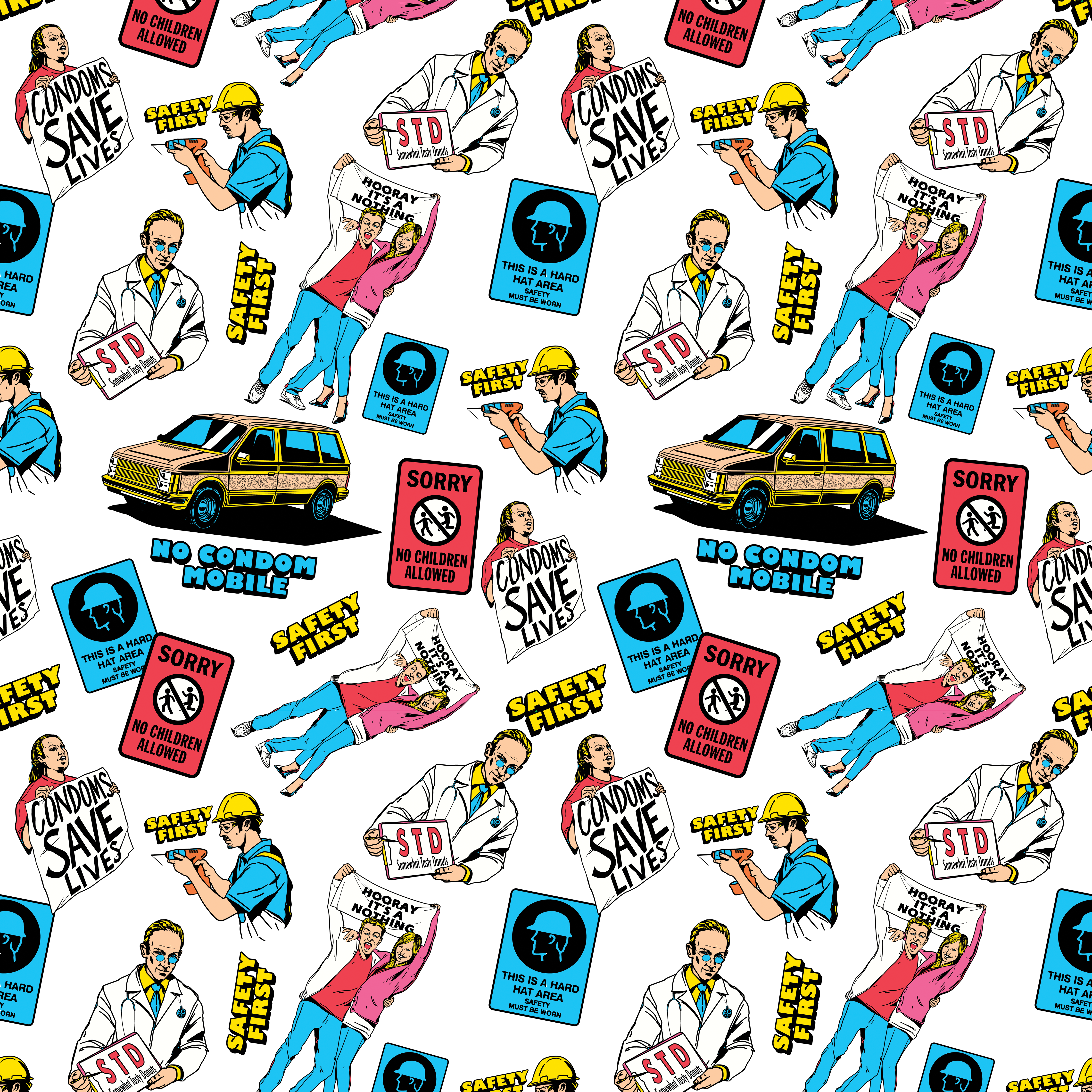 A pattern created for a Durex stand at European Festivals 