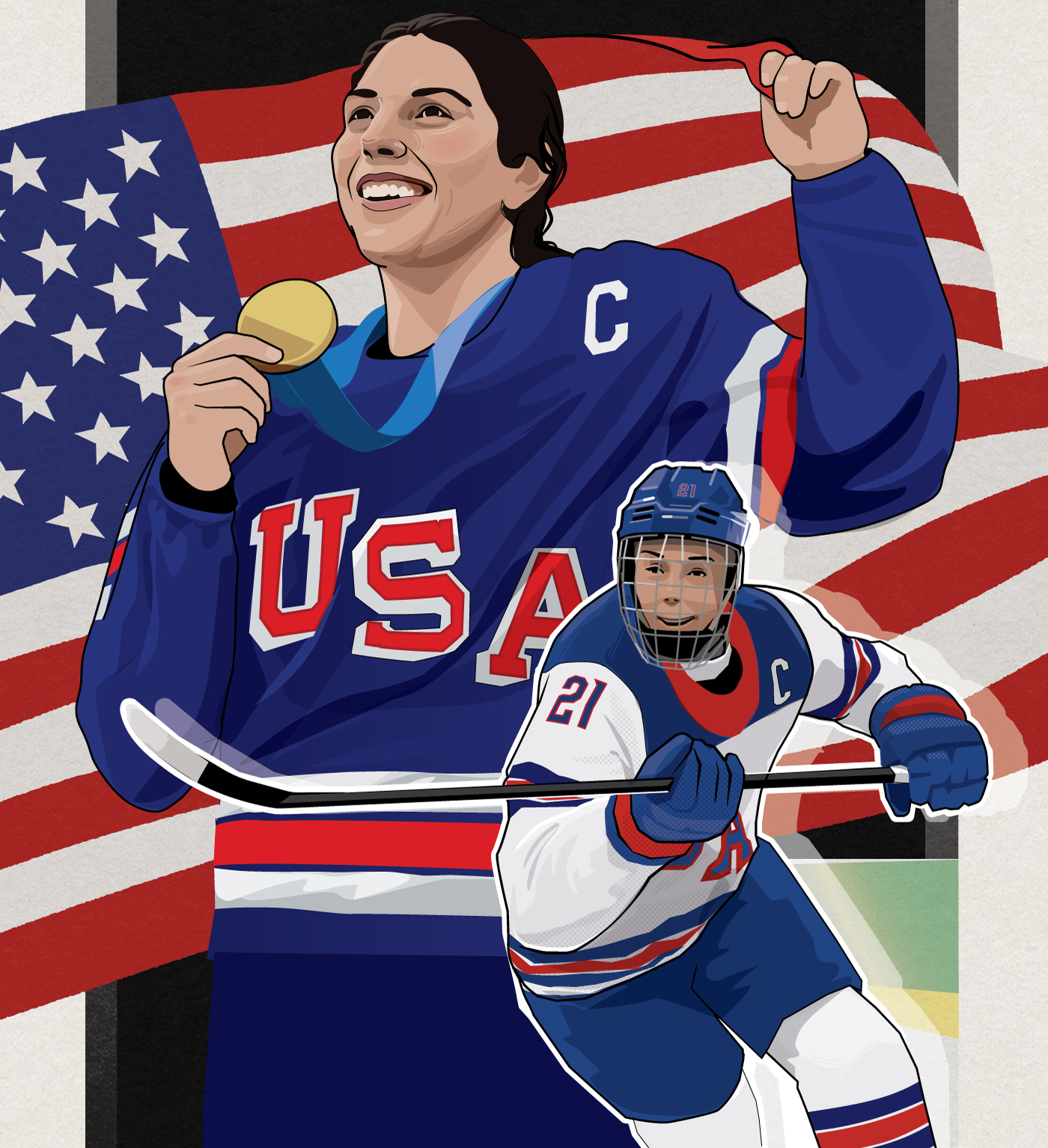 Captain of the Gold Medal - US Women's Hockey Team - &copy Patrick Welsh