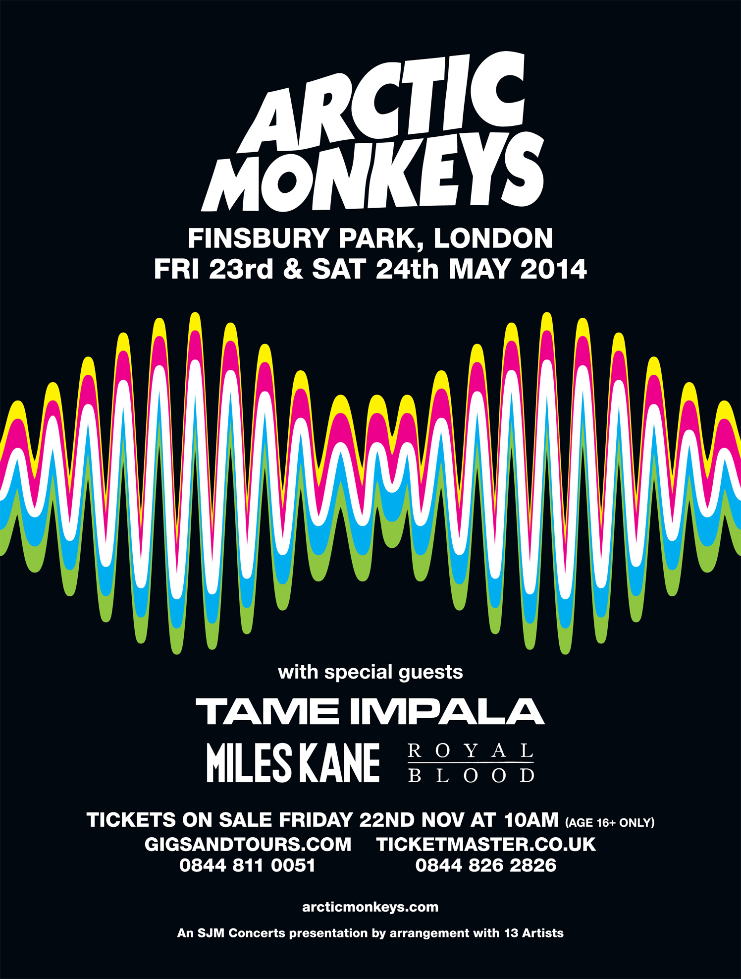 Poster design for Arctic Monkeys concert. 