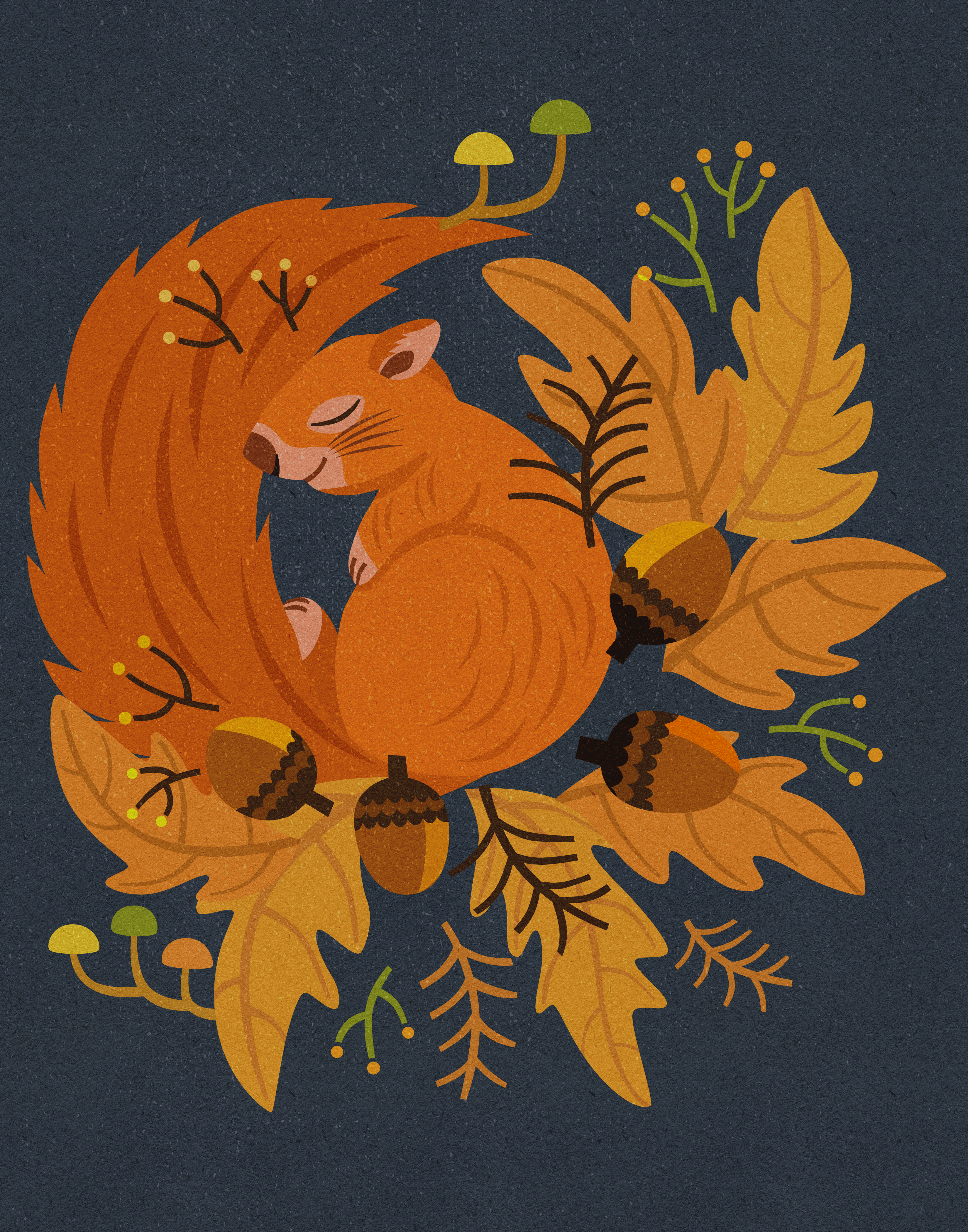 Winter Hibernation Squirrel