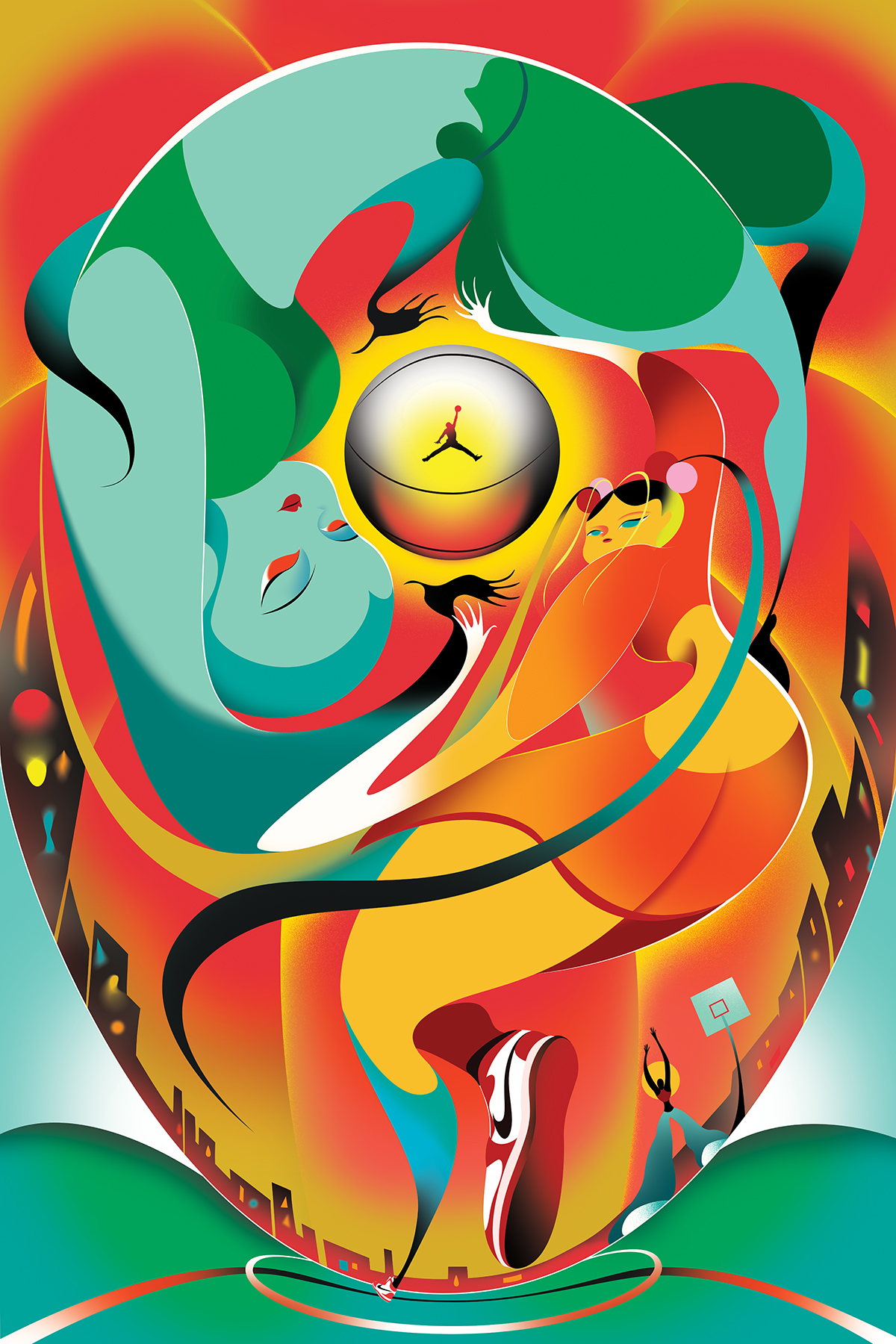 アート・デザイン・音楽 sports illustrated portfolio Snowboard and Skis Watercolor Art Print | Skiing Snowboarder and