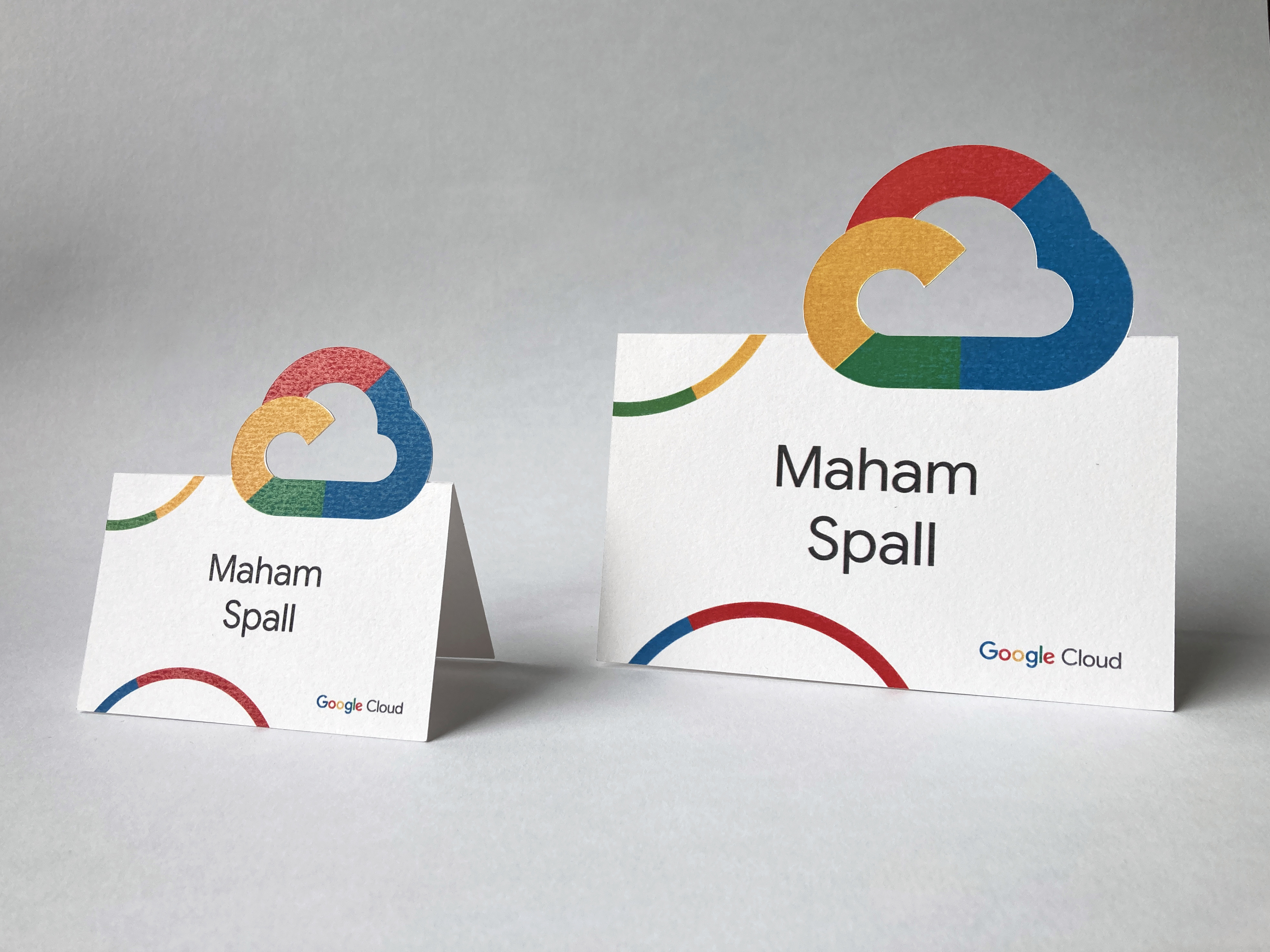 Paper sculpture meeting cards for Google Cloud