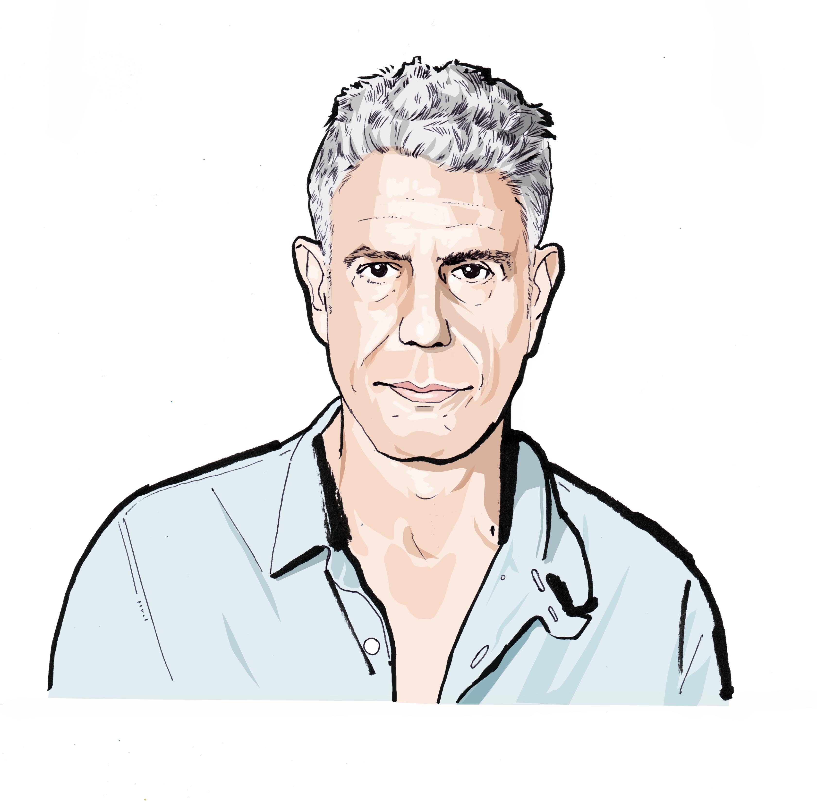 portrait of Anthony Bourdain. rep'd by Début Art