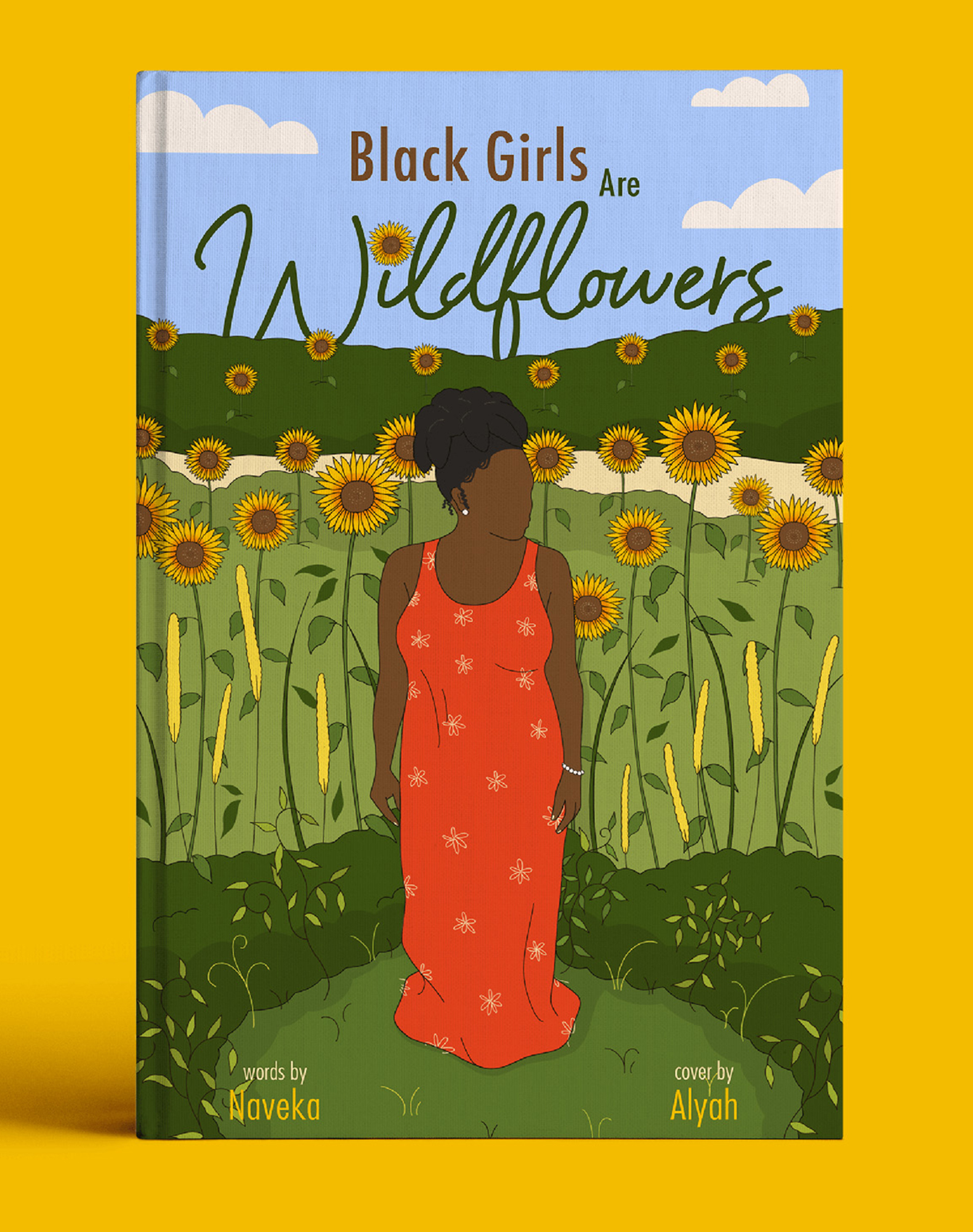 Book cover illustration and design for "Black Girls Are Wildflowers"
