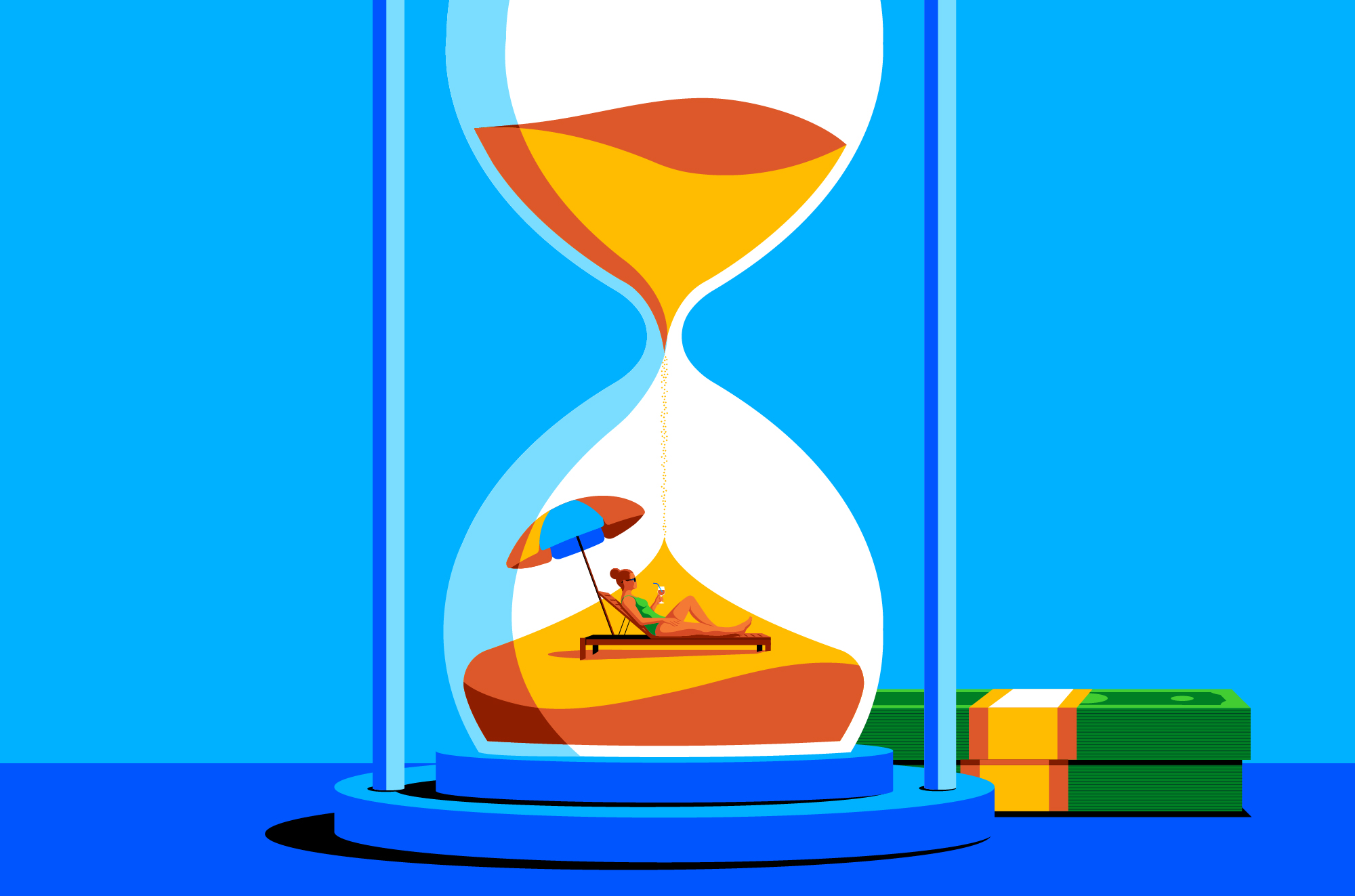 Created for the Wall Street Journal about how extra vacation tie can make an employee feel more valued than a cash bonus.