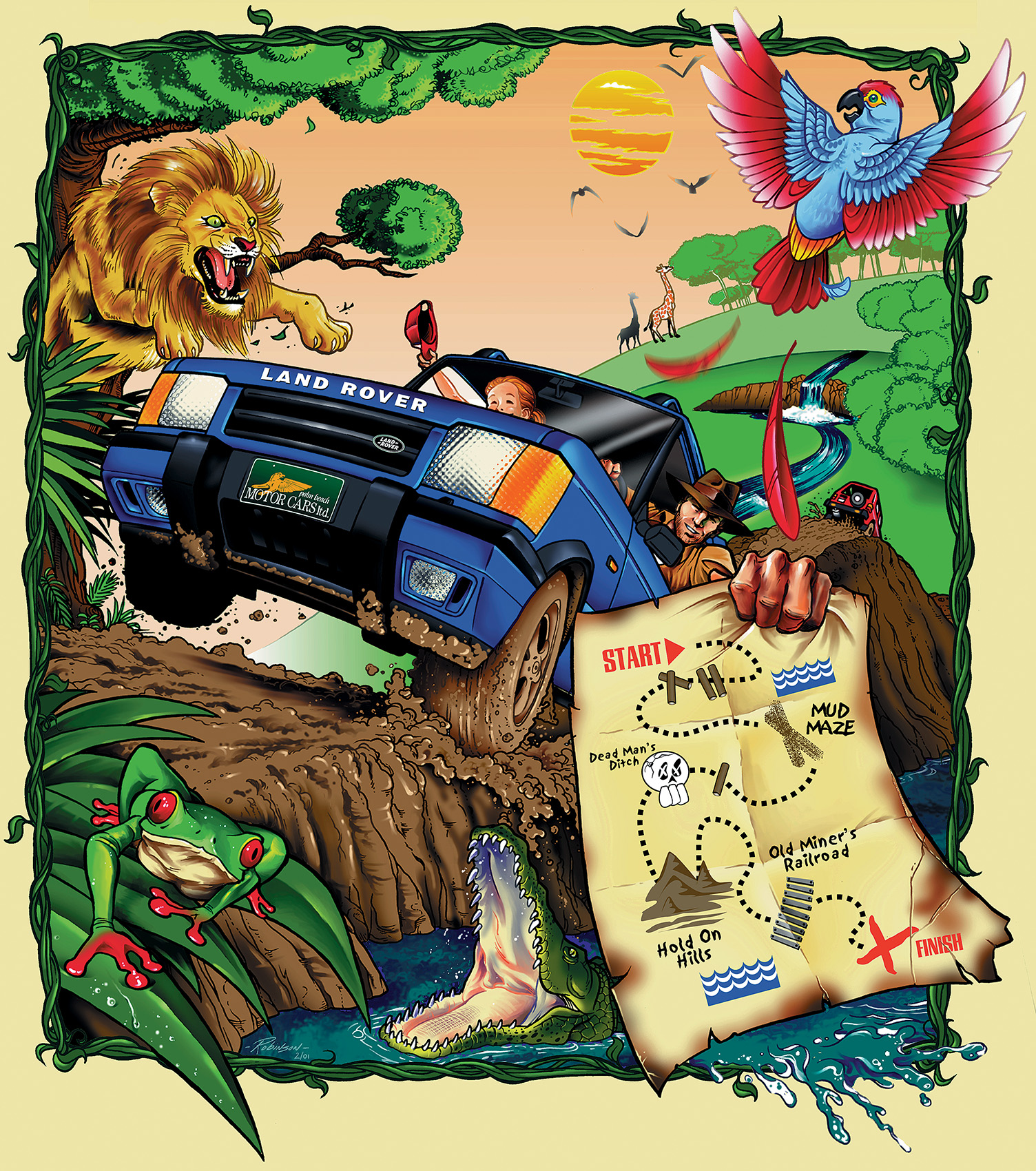 Promotional poster for Land Rover's annual owner mud-racing event