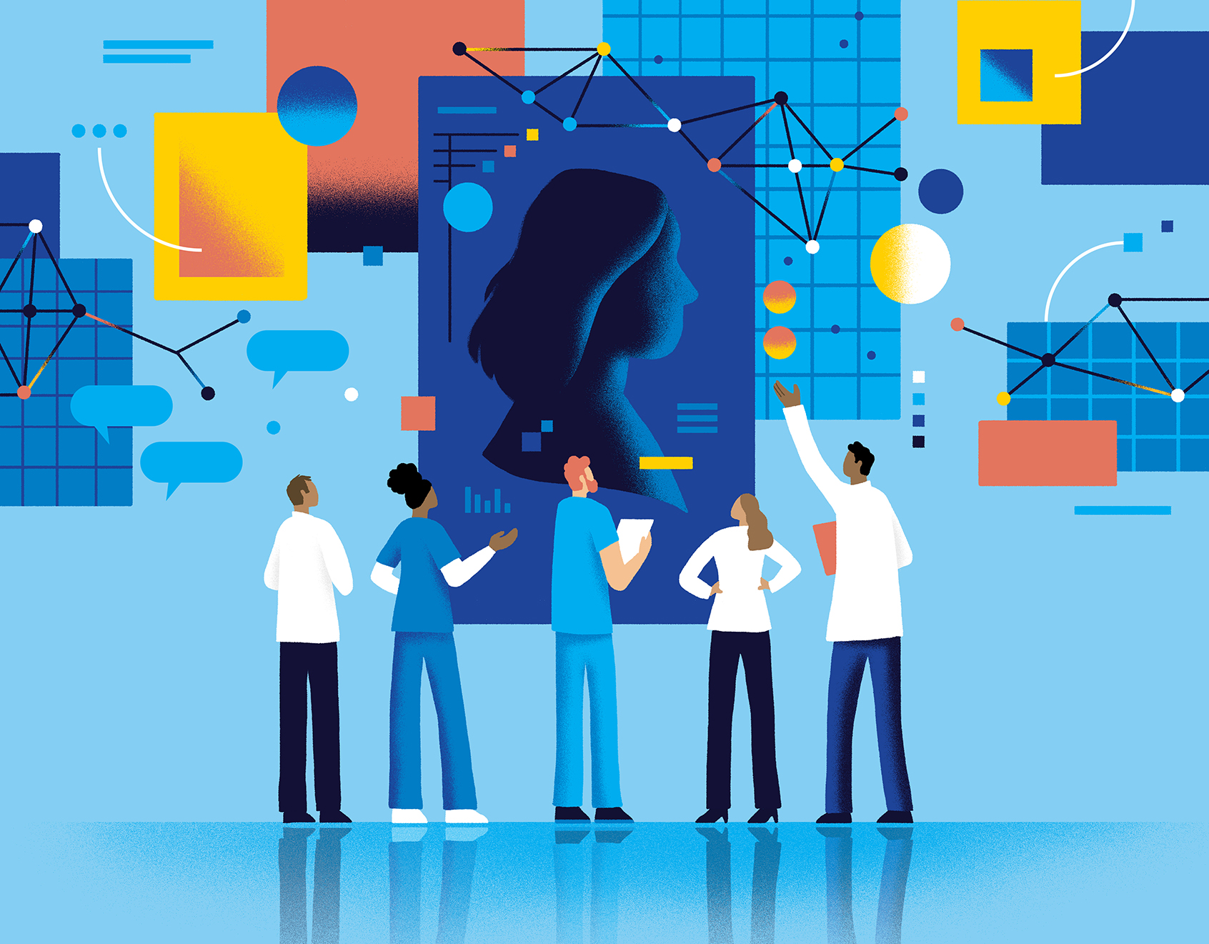 Doctors and medical professionals using data