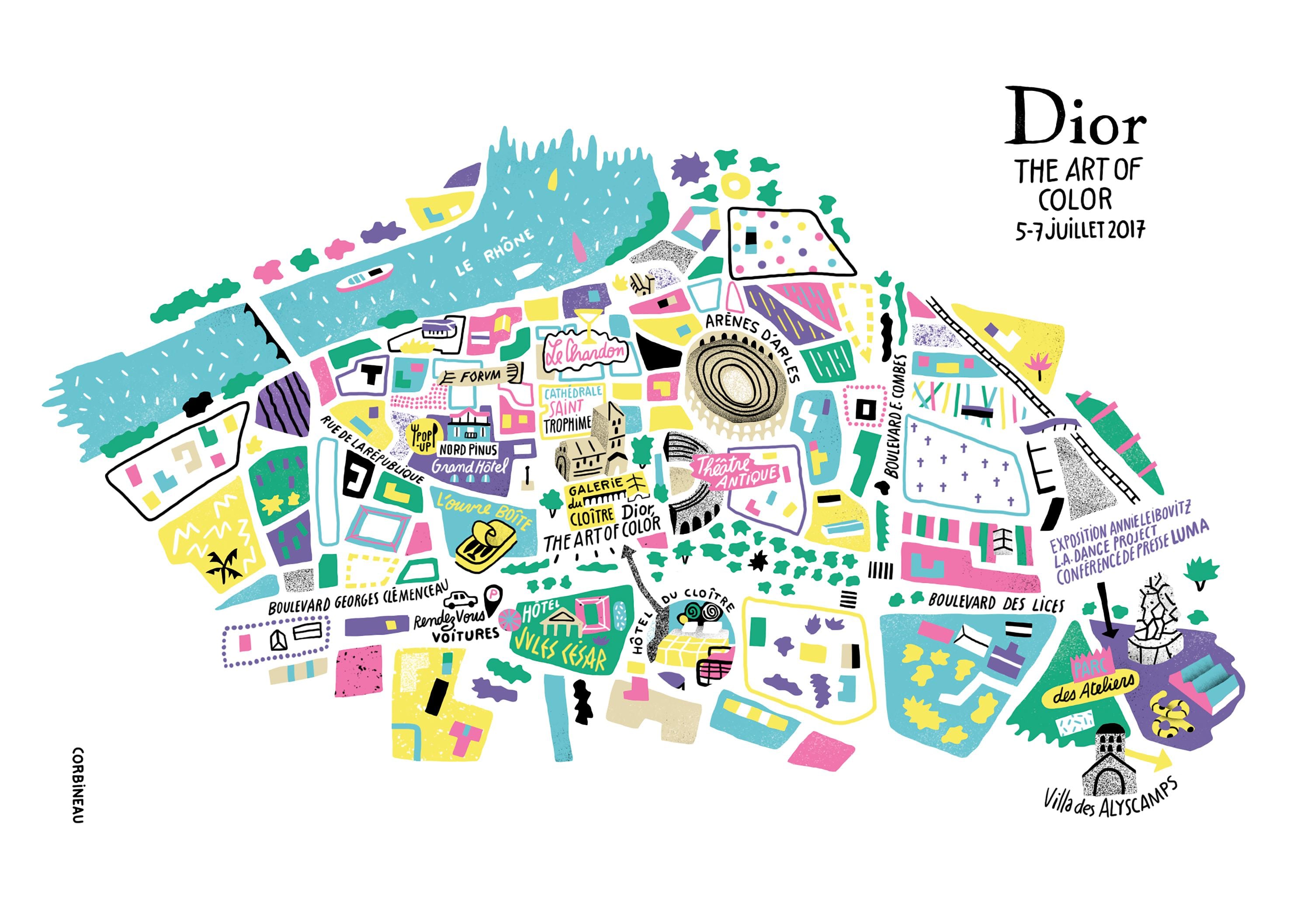 Bright and playful illustration with disarming childlike simplicity for Dior.