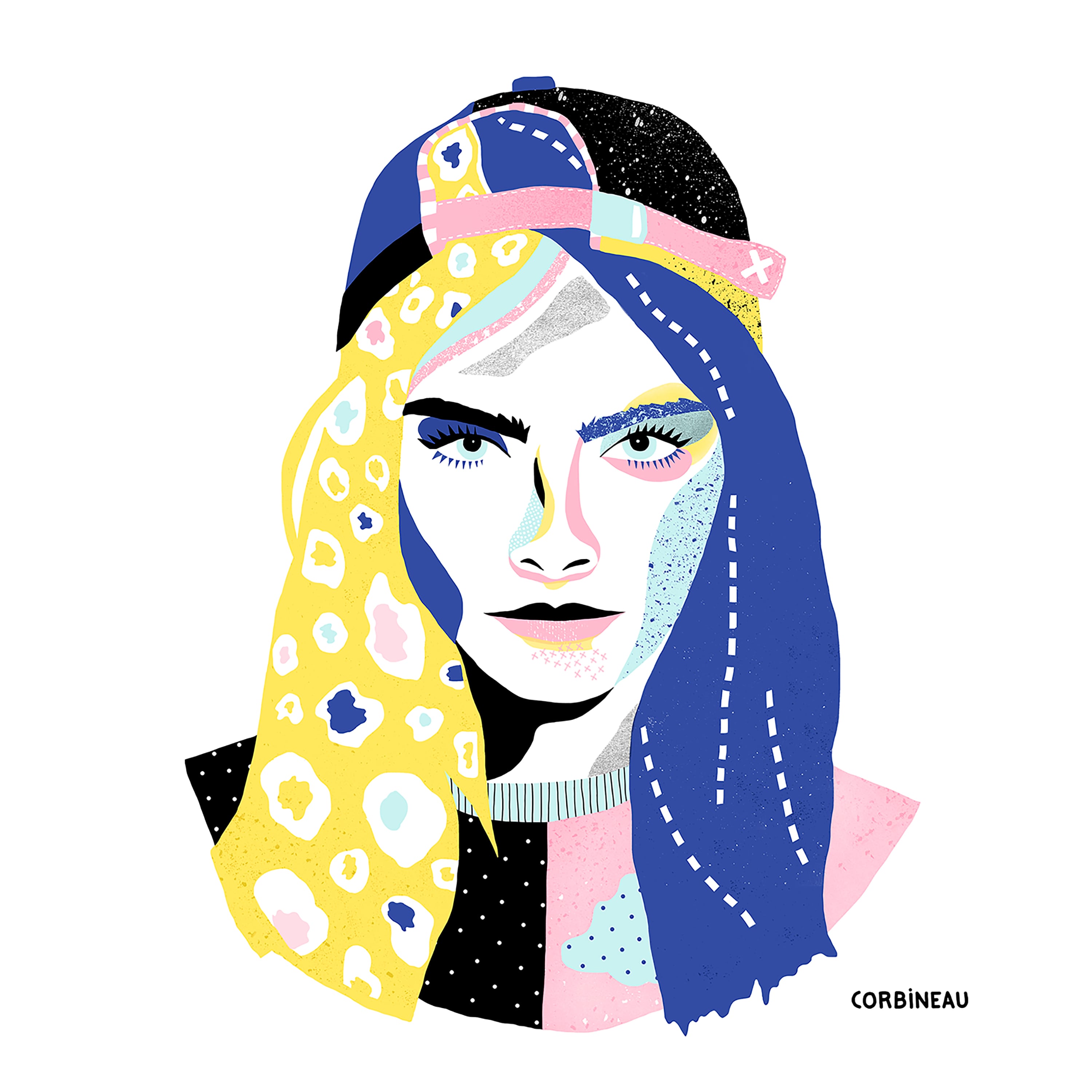 Bright and playful illustration with disarming childlike simplicity