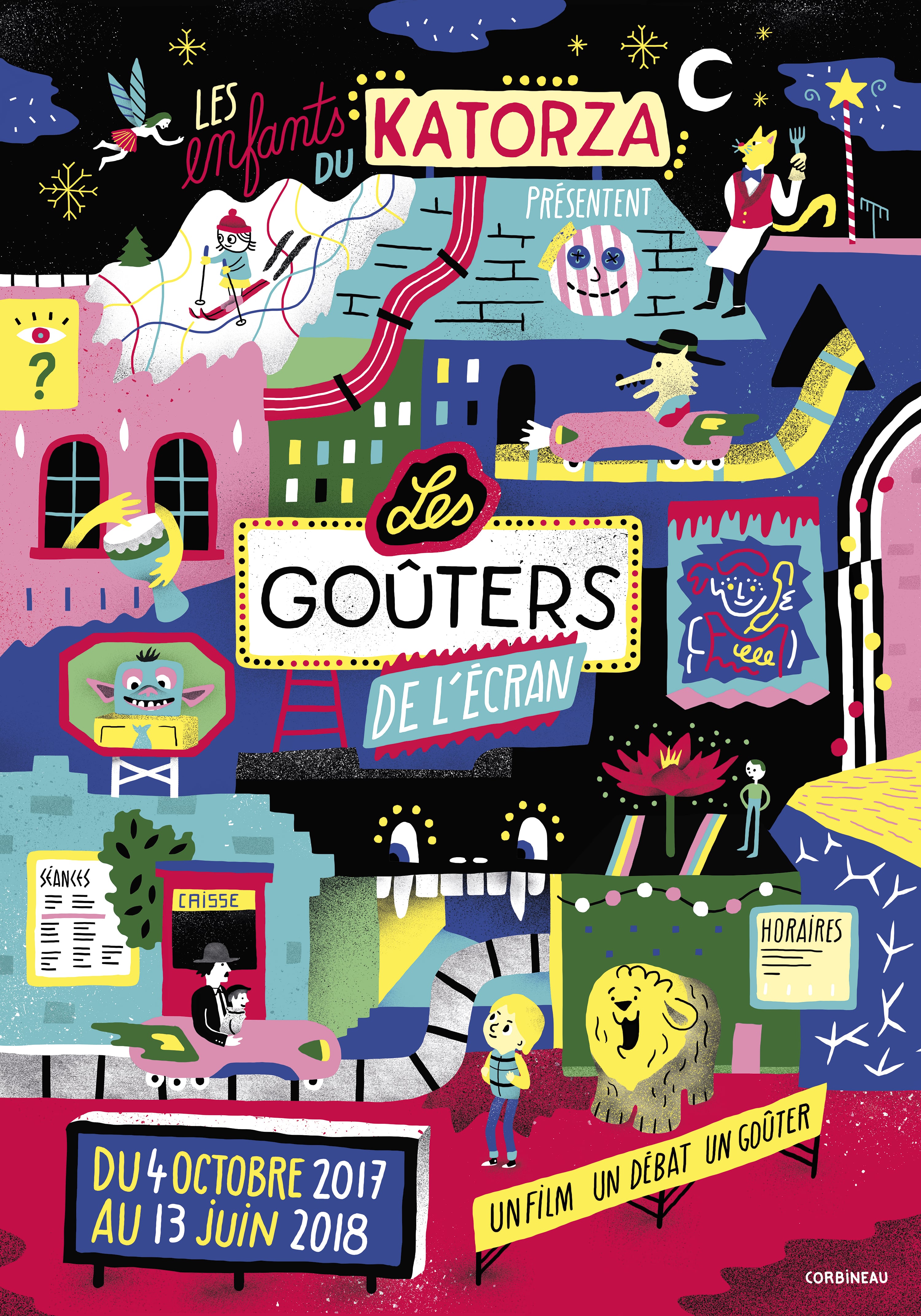 Bright and playful illustration with disarming childlike simplicity