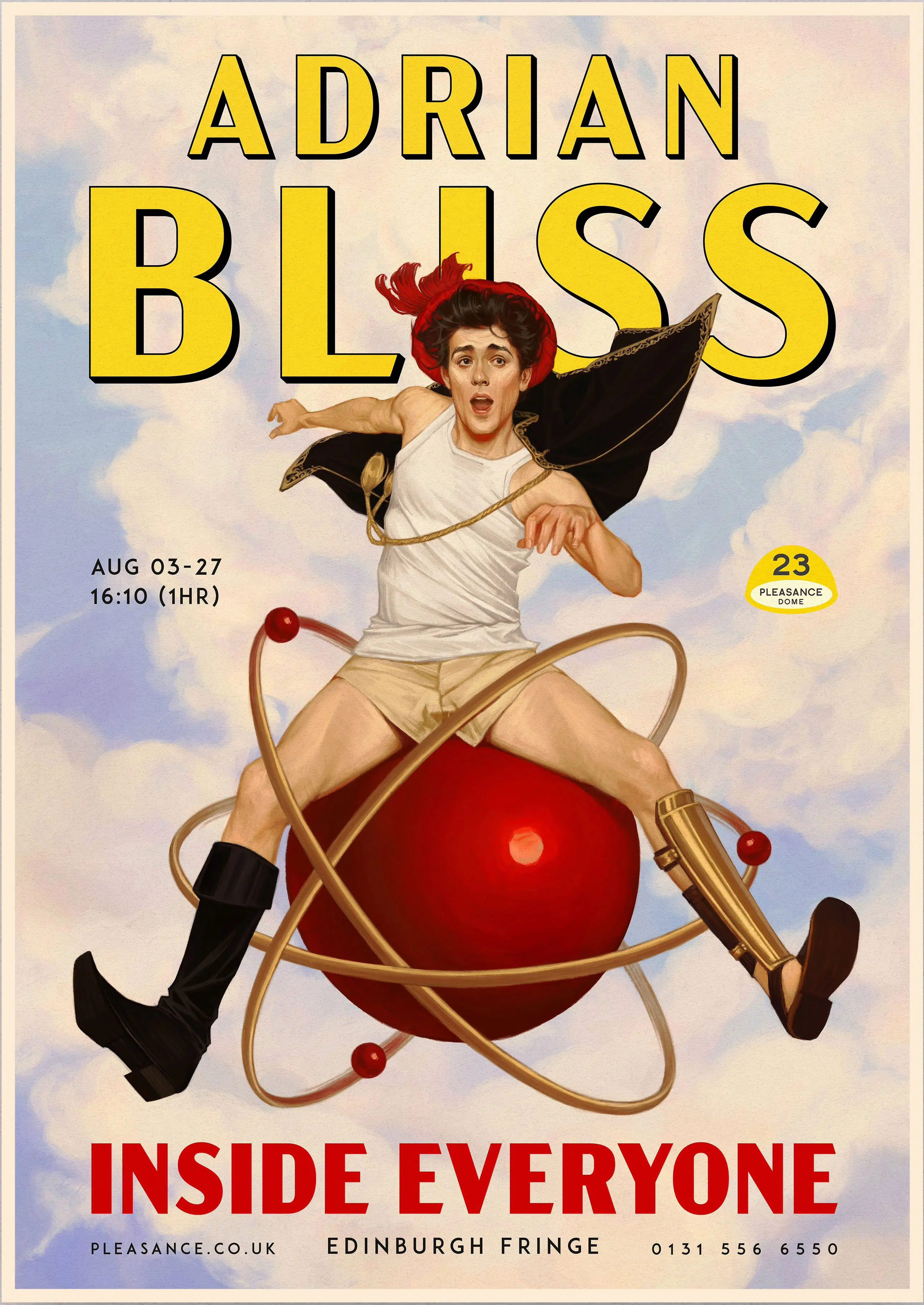 Traditional portrait in art-historically accurate pastiche style. Poster for Edinburgh Fringe festival show.