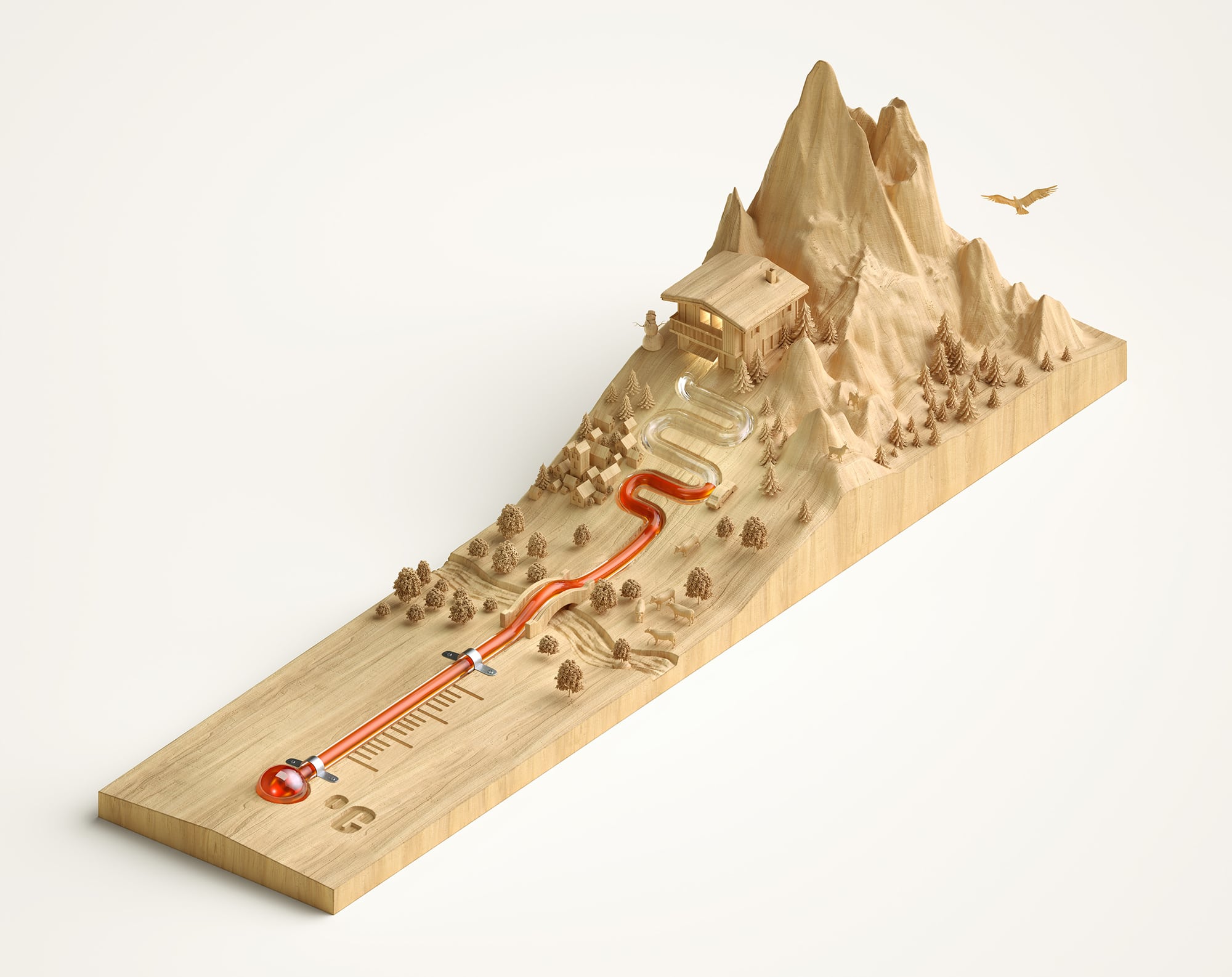 3D modelled illustration for Swiss Energy
