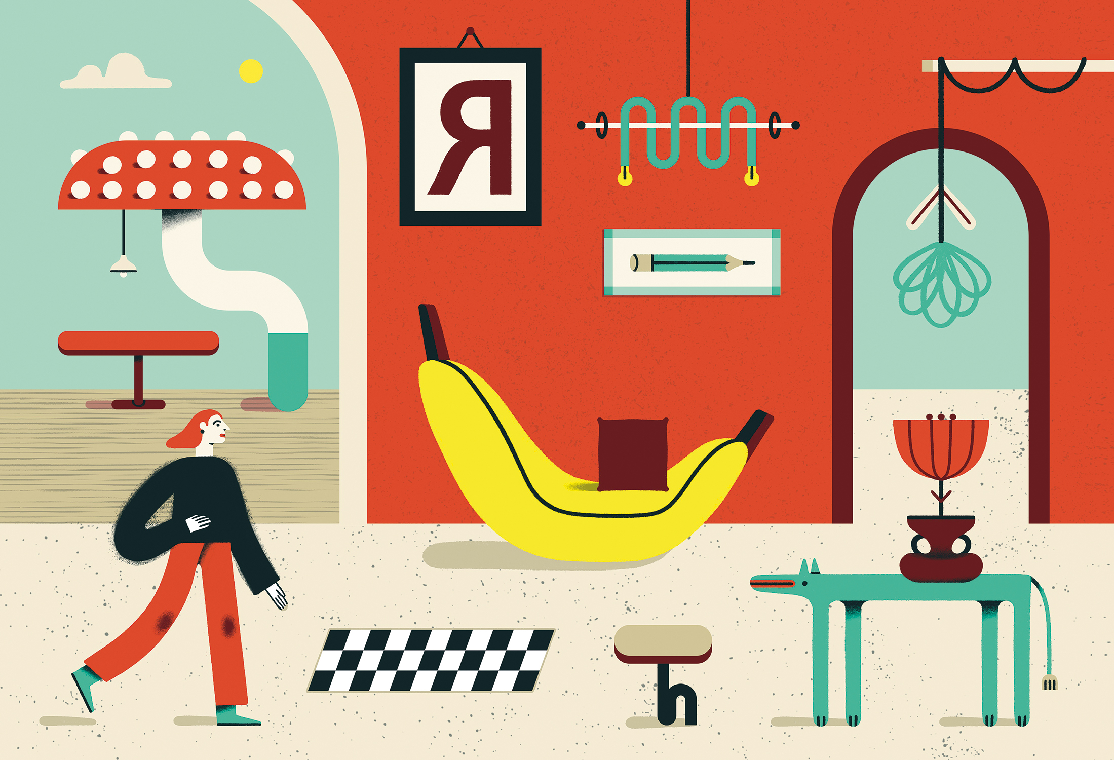 Margherita Caspani illustrated the cover for Il Sole 24 Ore’s Design Special, imagining and rendering her dream home.