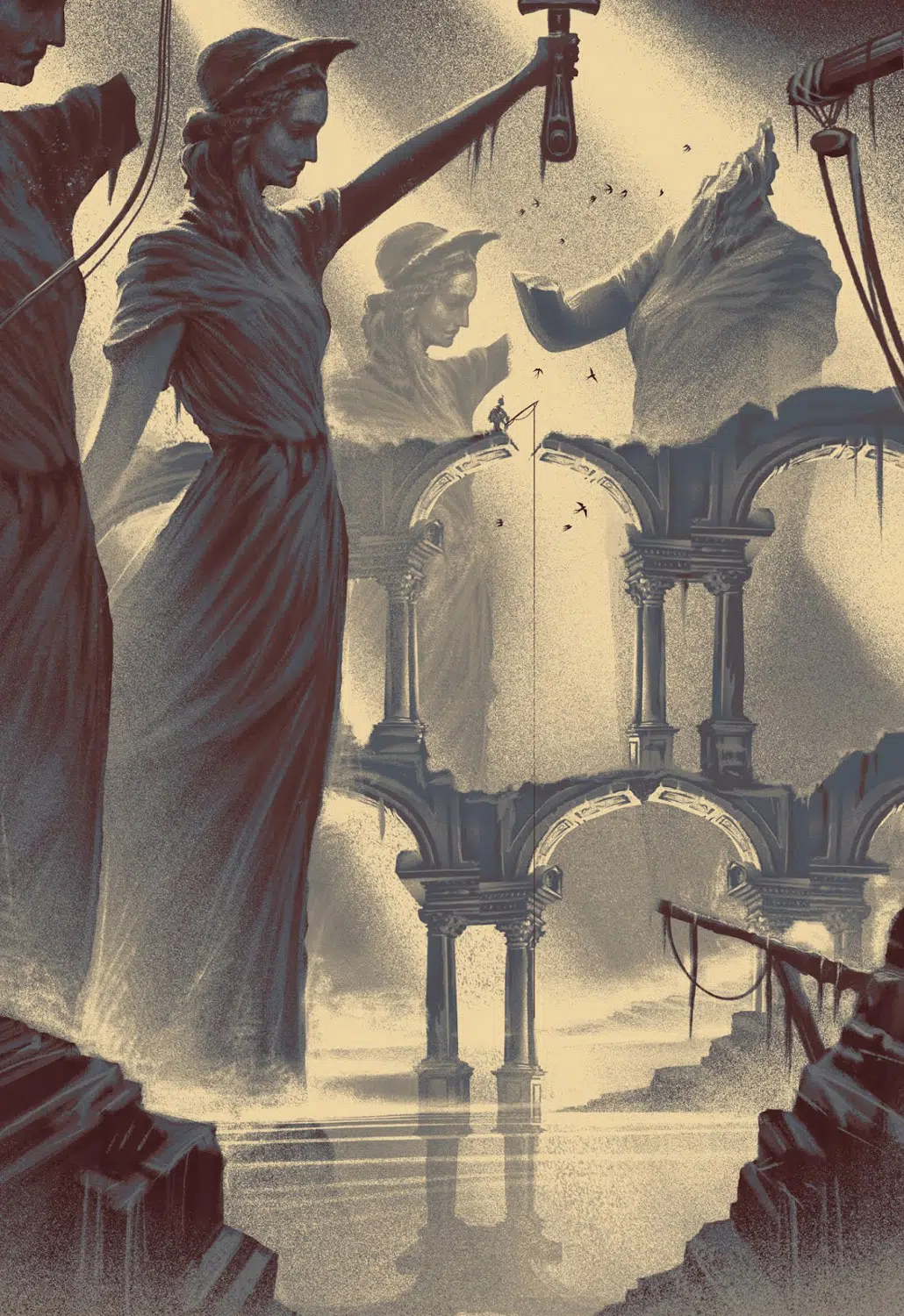Narrative driven traditional illustration for Folio Society's Piranesi