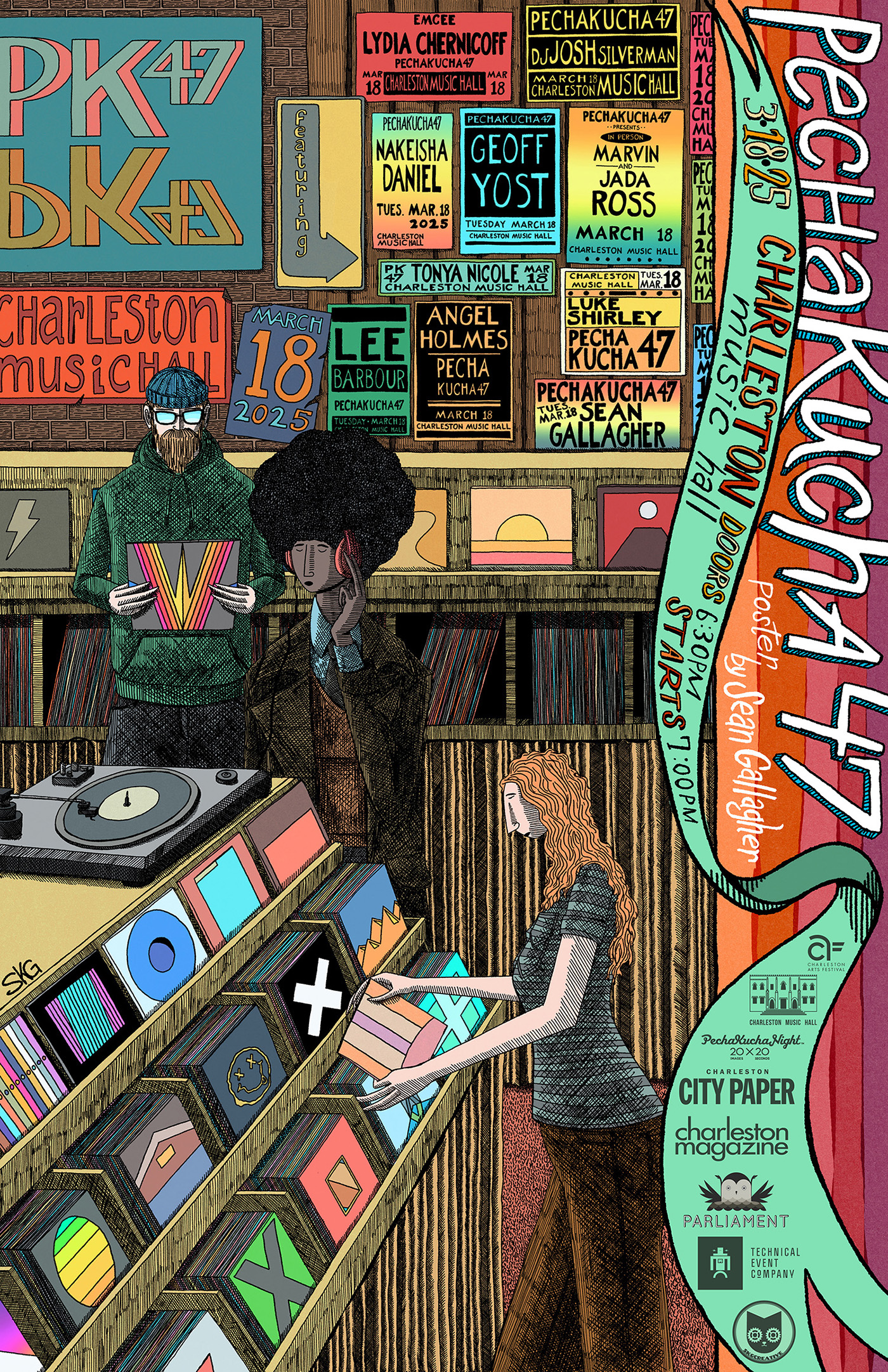 Event poster and brochure for Charleston's PechaKucha 47.
* Communication Arts Illustration Annual shortlist